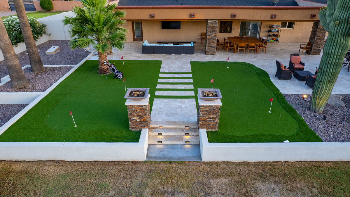Mesa home drone aerial lot view